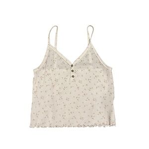 American Eagle Outfitters White Floral Camisole Tank Top